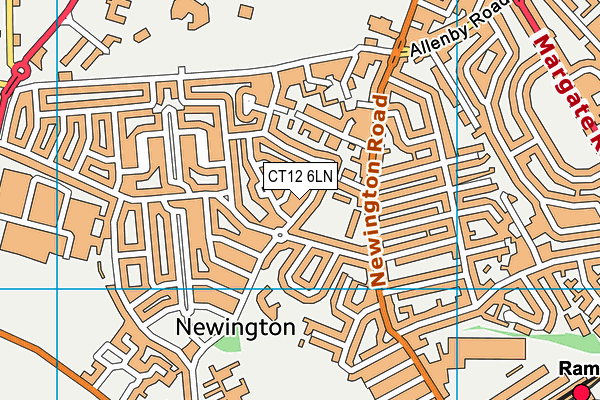 CT12 6LN map - OS VectorMap District (Ordnance Survey)