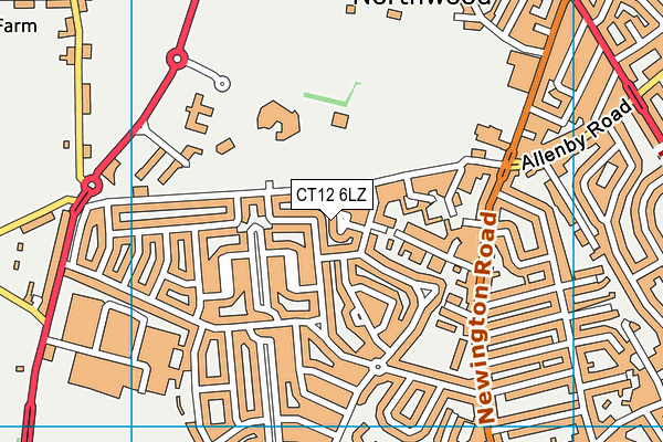 CT12 6LZ map - OS VectorMap District (Ordnance Survey)