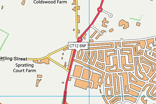 CT12 6NF map - OS VectorMap District (Ordnance Survey)