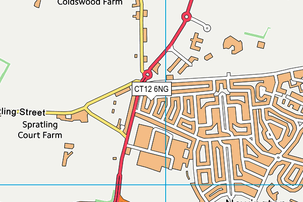 CT12 6NG map - OS VectorMap District (Ordnance Survey)