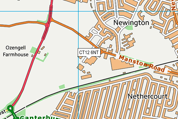 CT12 6NT map - OS VectorMap District (Ordnance Survey)