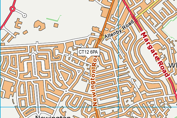 CT12 6PA map - OS VectorMap District (Ordnance Survey)