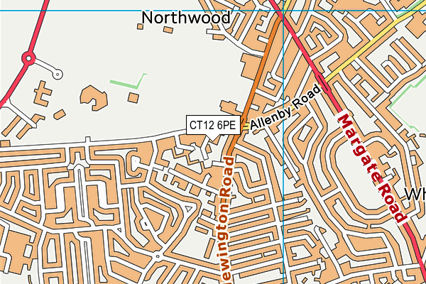 CT12 6PE map - OS VectorMap District (Ordnance Survey)