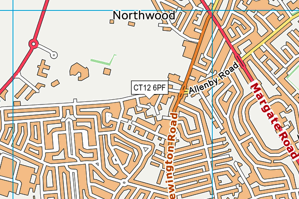 CT12 6PF map - OS VectorMap District (Ordnance Survey)