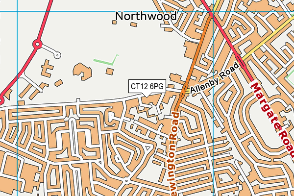 CT12 6PG map - OS VectorMap District (Ordnance Survey)