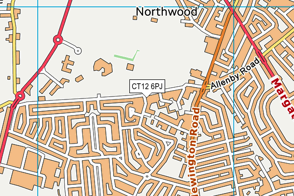 CT12 6PJ map - OS VectorMap District (Ordnance Survey)