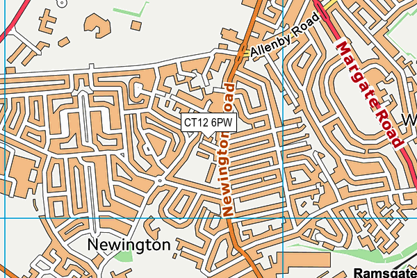 CT12 6PW map - OS VectorMap District (Ordnance Survey)