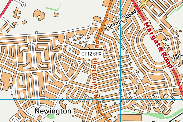 CT12 6PX map - OS VectorMap District (Ordnance Survey)