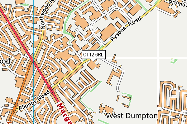 CT12 6RL map - OS VectorMap District (Ordnance Survey)