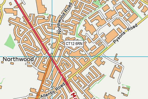 CT12 6RN map - OS VectorMap District (Ordnance Survey)