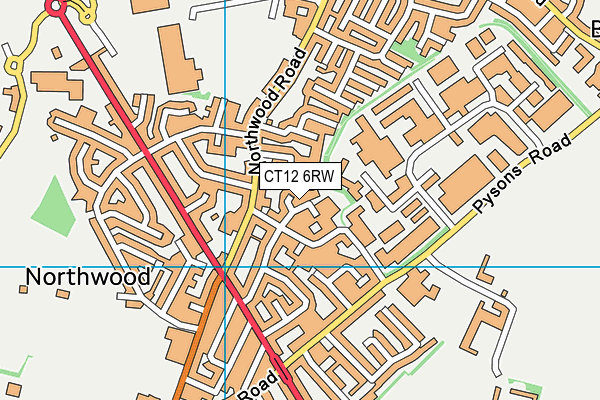 CT12 6RW map - OS VectorMap District (Ordnance Survey)