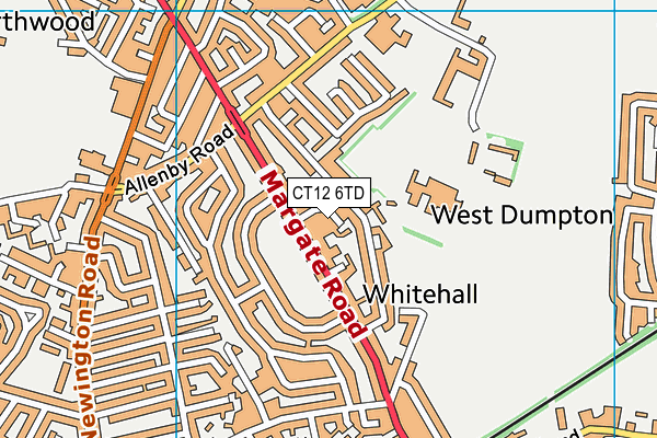 CT12 6TD map - OS VectorMap District (Ordnance Survey)
