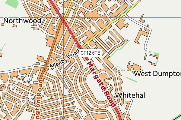 CT12 6TE map - OS VectorMap District (Ordnance Survey)