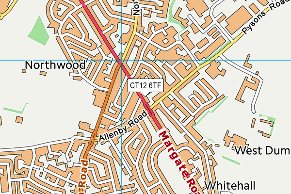 CT12 6TF map - OS VectorMap District (Ordnance Survey)