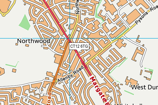 CT12 6TG map - OS VectorMap District (Ordnance Survey)