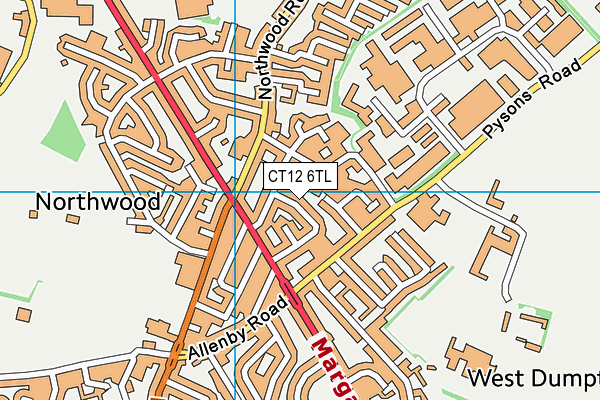 CT12 6TL map - OS VectorMap District (Ordnance Survey)