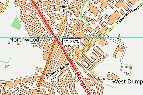 CT12 6TN map - OS VectorMap District (Ordnance Survey)