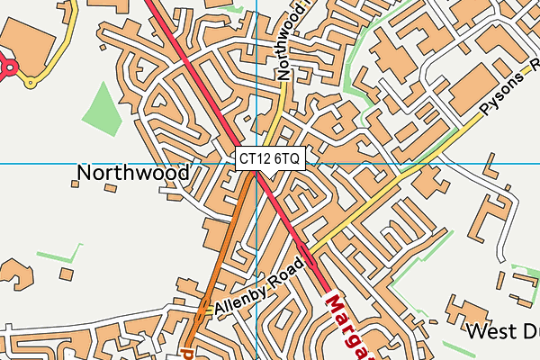 CT12 6TQ map - OS VectorMap District (Ordnance Survey)