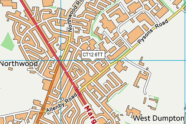 CT12 6TT map - OS VectorMap District (Ordnance Survey)