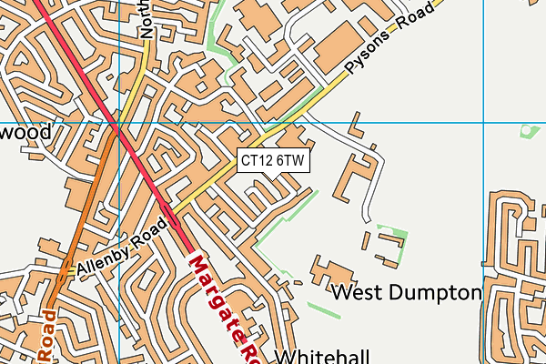 CT12 6TW map - OS VectorMap District (Ordnance Survey)