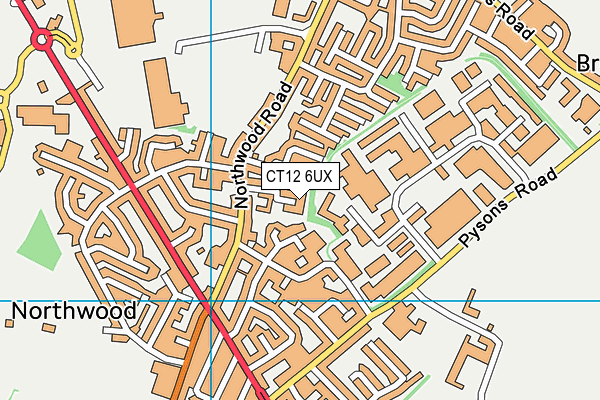 CT12 6UX map - OS VectorMap District (Ordnance Survey)