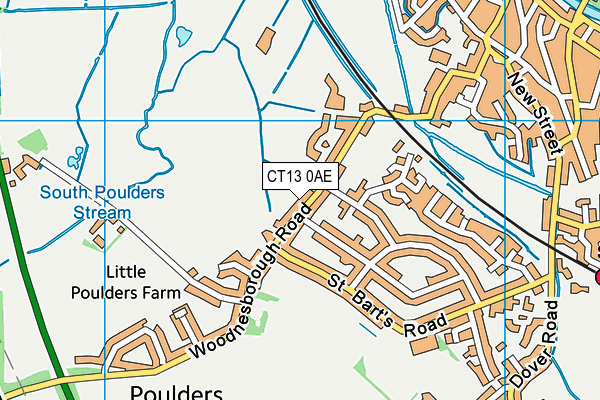 CT13 0AE map - OS VectorMap District (Ordnance Survey)