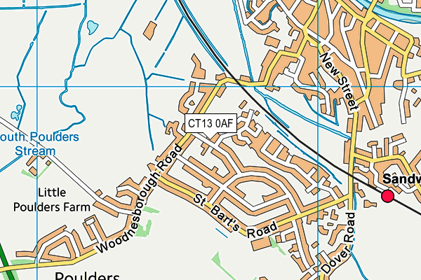 CT13 0AF map - OS VectorMap District (Ordnance Survey)