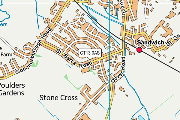 Sandwich Junior School map (CT13 0AS) - OS VectorMap District (Ordnance Survey)