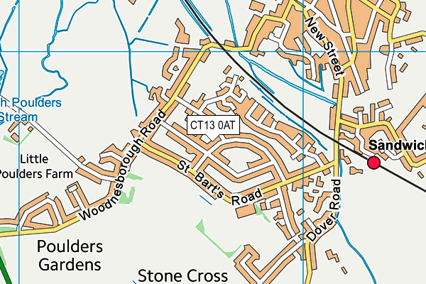 CT13 0AT map - OS VectorMap District (Ordnance Survey)