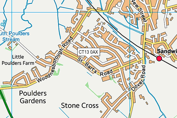 CT13 0AX map - OS VectorMap District (Ordnance Survey)