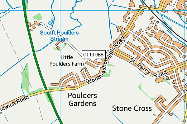 CT13 0BB map - OS VectorMap District (Ordnance Survey)