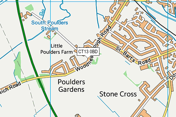 CT13 0BD map - OS VectorMap District (Ordnance Survey)