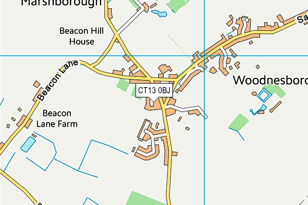 CT13 0BJ map - OS VectorMap District (Ordnance Survey)