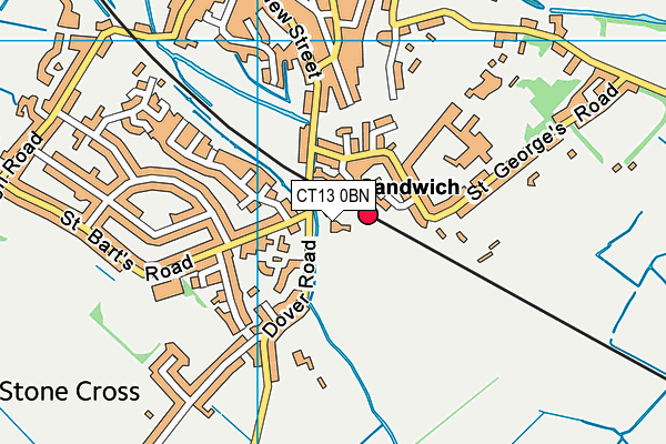 CT13 0BN map - OS VectorMap District (Ordnance Survey)