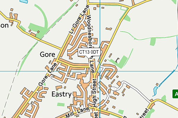 CT13 0DT map - OS VectorMap District (Ordnance Survey)
