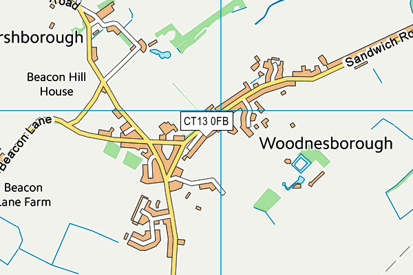 CT13 0FB map - OS VectorMap District (Ordnance Survey)