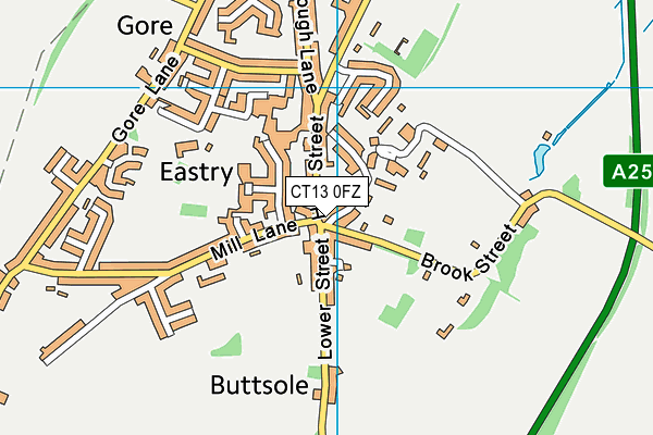 CT13 0FZ map - OS VectorMap District (Ordnance Survey)