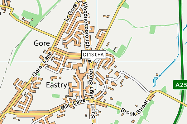 CT13 0HA map - OS VectorMap District (Ordnance Survey)