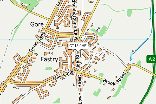 CT13 0HE map - OS VectorMap District (Ordnance Survey)
