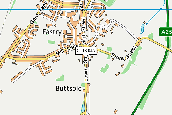 CT13 0JA map - OS VectorMap District (Ordnance Survey)