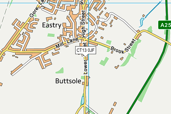CT13 0JF map - OS VectorMap District (Ordnance Survey)