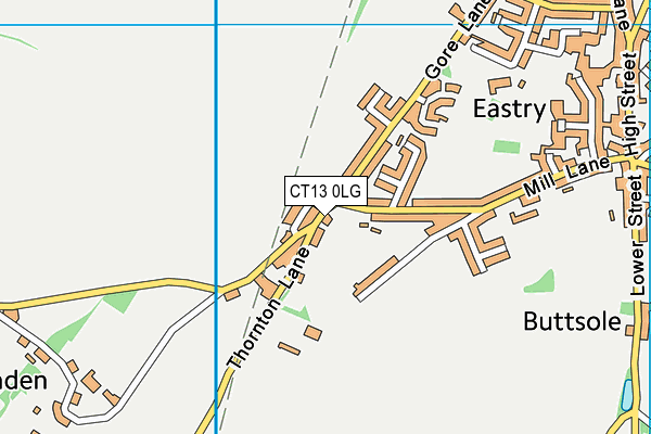 CT13 0LG map - OS VectorMap District (Ordnance Survey)
