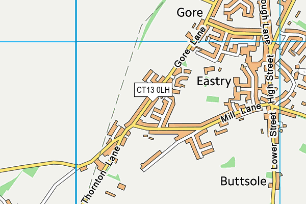 CT13 0LH map - OS VectorMap District (Ordnance Survey)