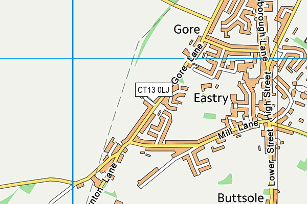 CT13 0LJ map - OS VectorMap District (Ordnance Survey)