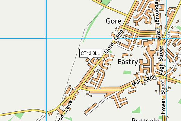 CT13 0LL map - OS VectorMap District (Ordnance Survey)