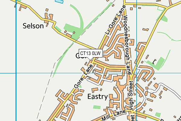 CT13 0LW map - OS VectorMap District (Ordnance Survey)