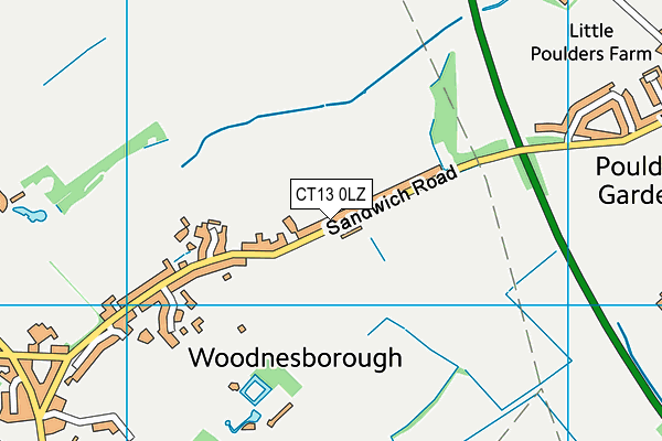 CT13 0LZ map - OS VectorMap District (Ordnance Survey)