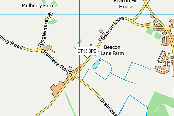 CT13 0PD map - OS VectorMap District (Ordnance Survey)