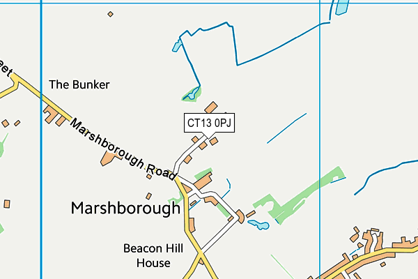 CT13 0PJ map - OS VectorMap District (Ordnance Survey)