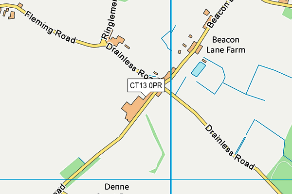 CT13 0PR map - OS VectorMap District (Ordnance Survey)